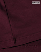 Men Solid V Neck Cotton Blend Maroon T-Shirt