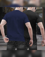 Pack of 2 Men Printed Henley Neck Cotton Blend Multicolor T-Shirt