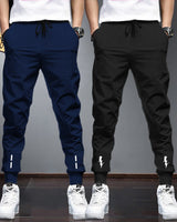 Men Sports Trackpants Combo | Navyblue & Black (Pack of 2)