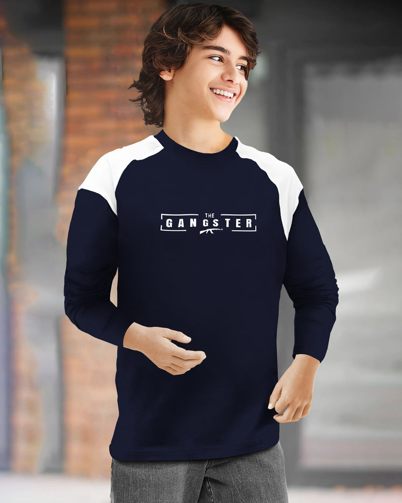 Kids full sleeve Round Neck T-Shirt | Navy Blue