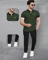 mens tracksuit OLIVE GREEN-BLACK