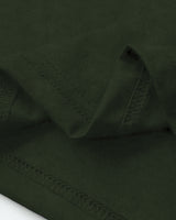 Men High Neck Plain Half Sleeve T-shirt / Olive Green