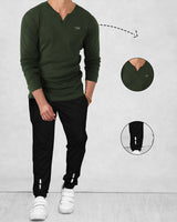 mens tracksuit OLIVE GREEN-BLACK