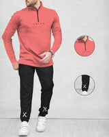 mens tracksuit PINK-BLACK