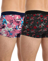 (Pack Of 2) Mens Printed Trunks / Multicolor