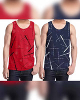 Men Vest Red NavyBlue (Pack of 2)