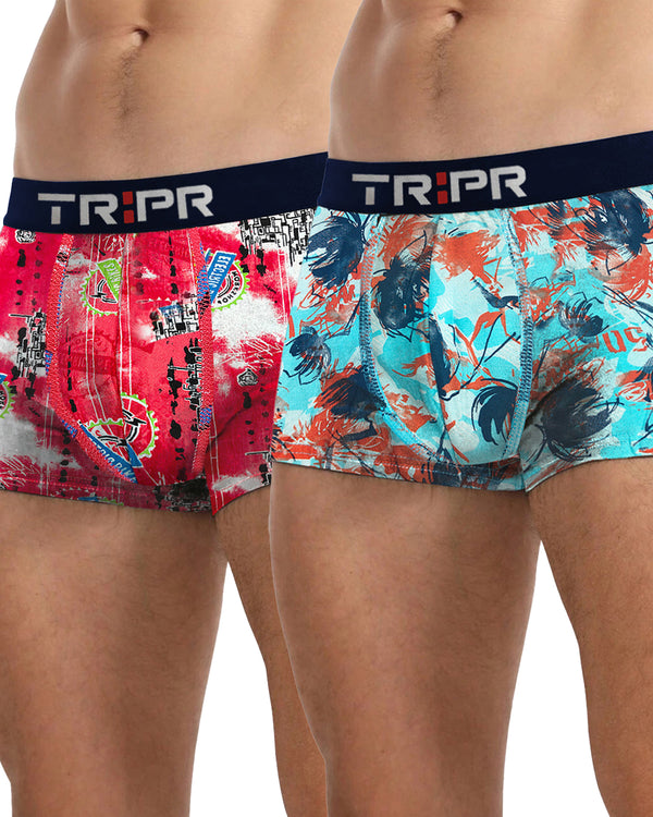 (Pack Of 2) Mens Printed Trunks / Multicolor