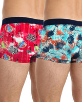 (Pack Of 2) Mens Printed Trunks / Multicolor