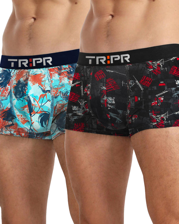 (Pack Of 2) Mens Printed Trunks / Multicolor