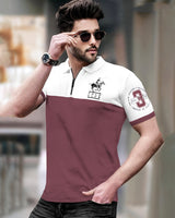 White Dusky Pink Polo T-Shirt