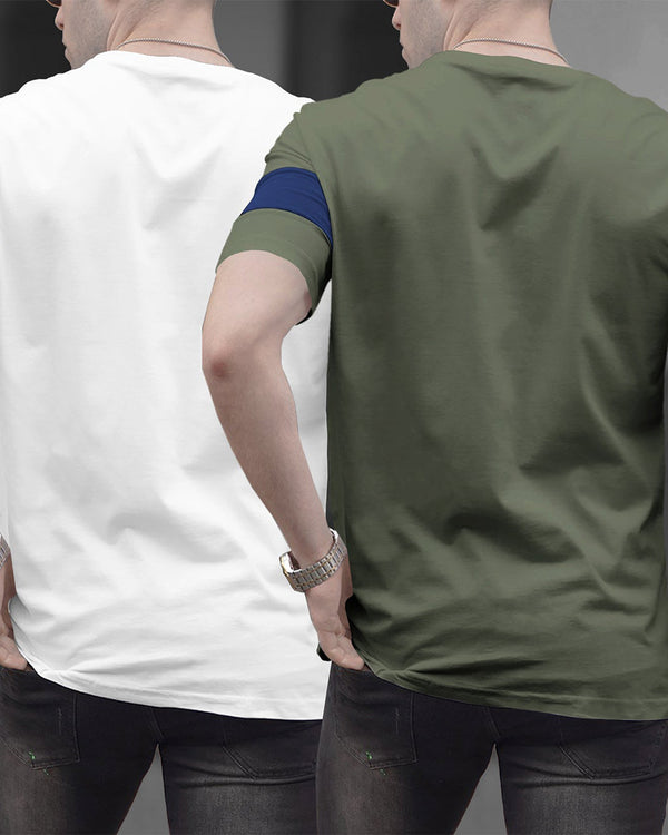 Pack of 2 Men Printed Round Neck Multicolor T-Shirt