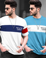 Pack of 2 Men Printed Round Neck Multicolor T-Shirt