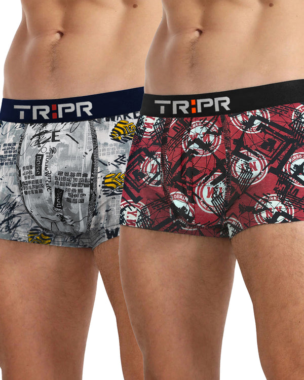 (Pack Of 2) Mens Printed Trunks / Multicolor