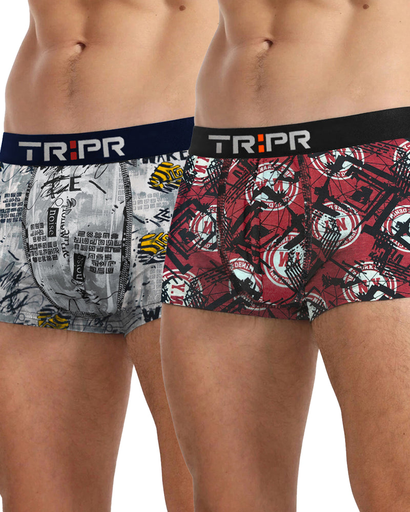 (Pack Of 2) Mens Printed Trunks / Multicolor