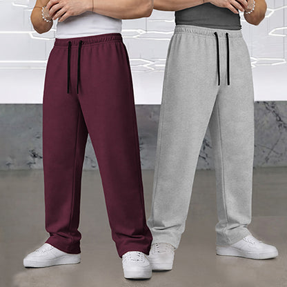 (Pack Of 2) Loose Fit Plain Trackpants Multicolors
