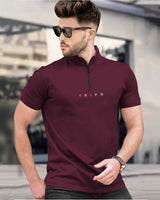 Mens High Neck Half Sleeve T-shirts (Pack Of 2) / Maroon & Navy