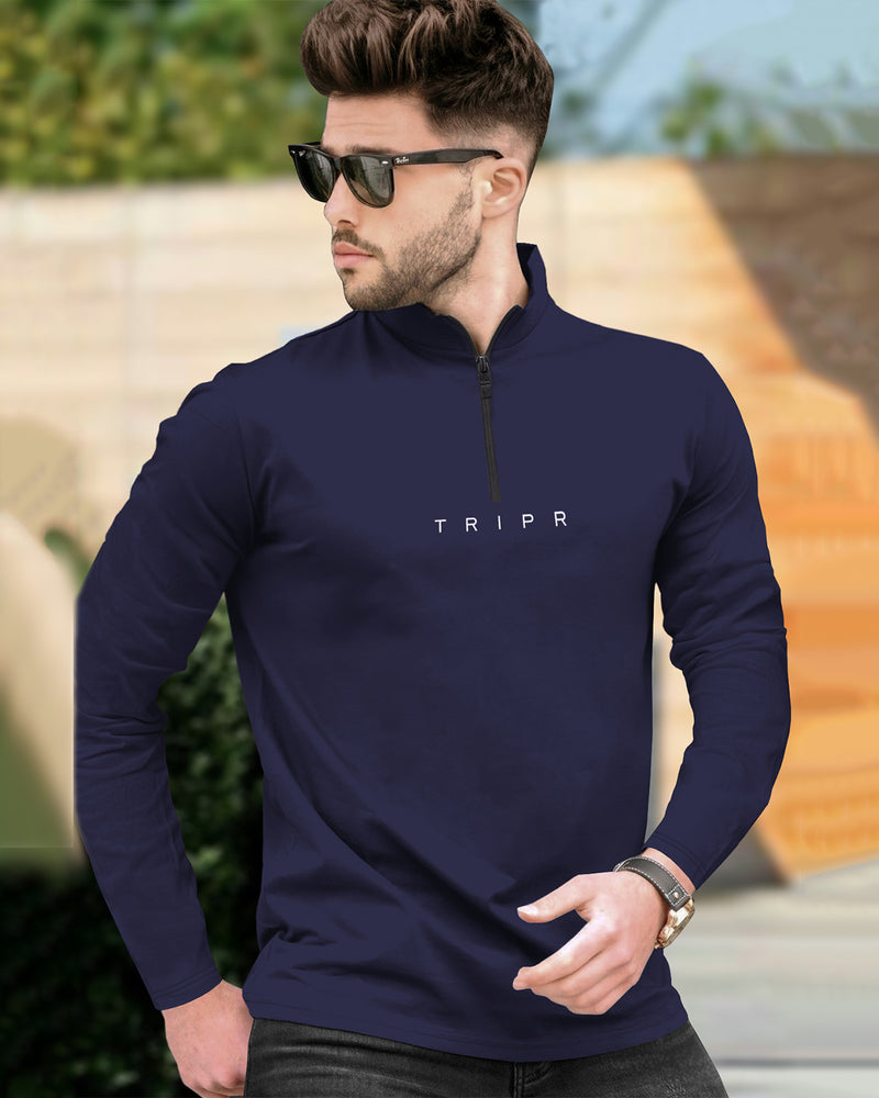 Mens High Neck Full Sleeve T-shirts (Pack Of 2) / Maroon & Navy