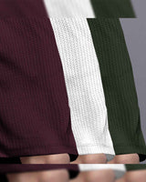 (Pack Of 3) Men Plain Waffle Shorts / Maroon-White-Olivegreen
