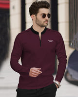 Mens Henely Neck Full Sleeve T-shirts (Pack Of 2) / Maroon & Olive