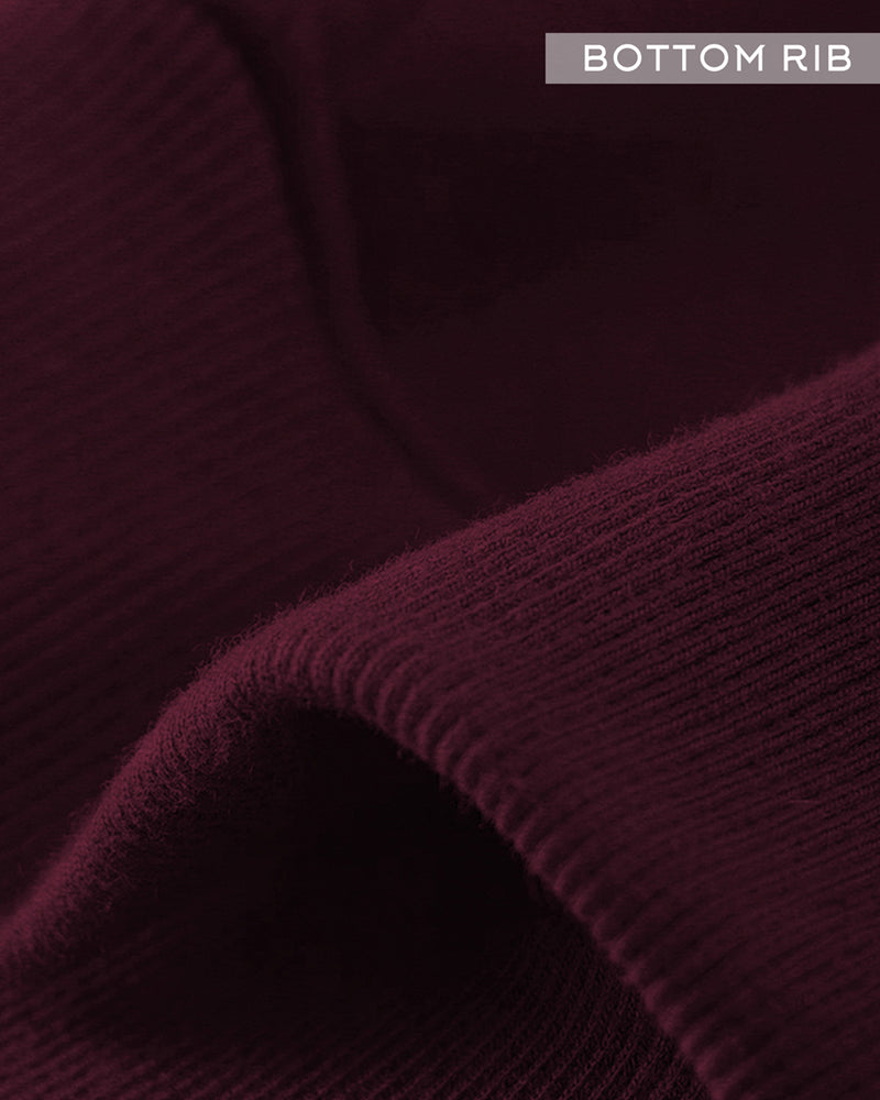 Men Zipper High Neck Maroon Sweatshirt