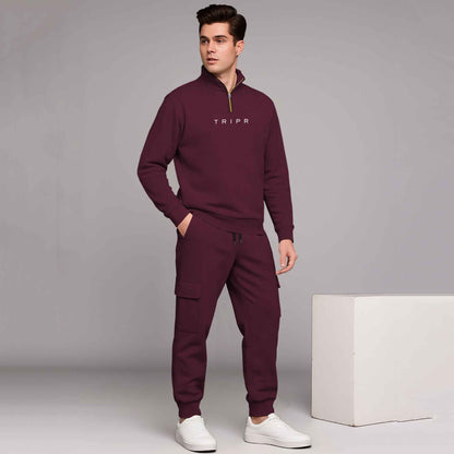 High Neck Sweatshirts and Cargo Joggers Outfit Sets 6 Variants