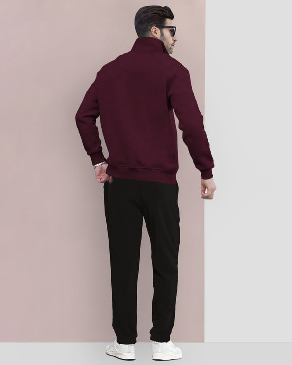 Tracksuit For Men Maroon Sweatshirt & Black Track Pant