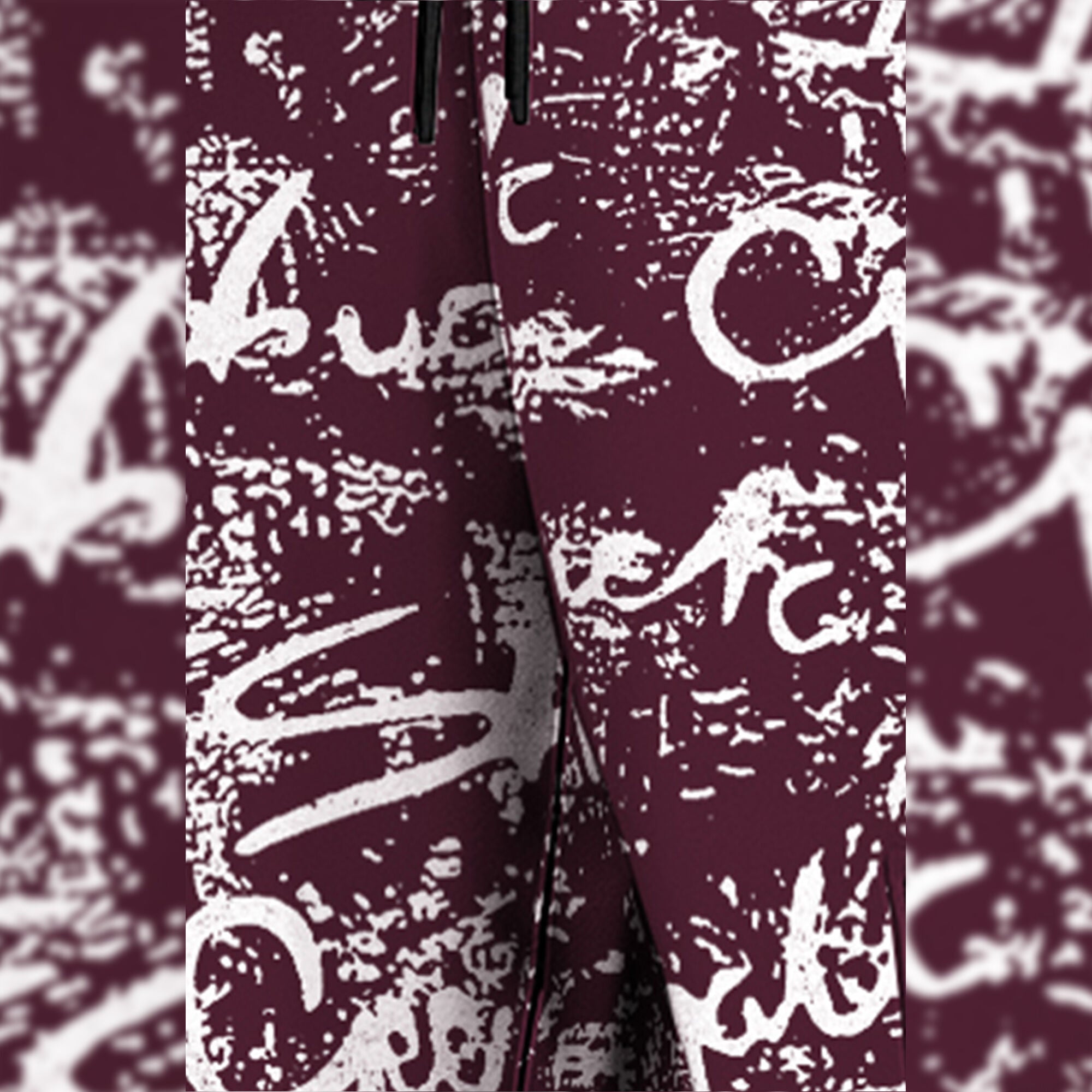 Men All Over Printed Multi Pockets Maroon Cargo Jogger