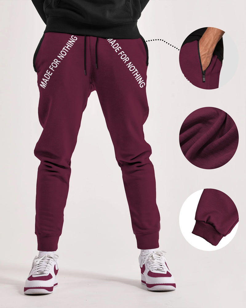 Men Maroon Cuffed Loopknit Jogger Pant