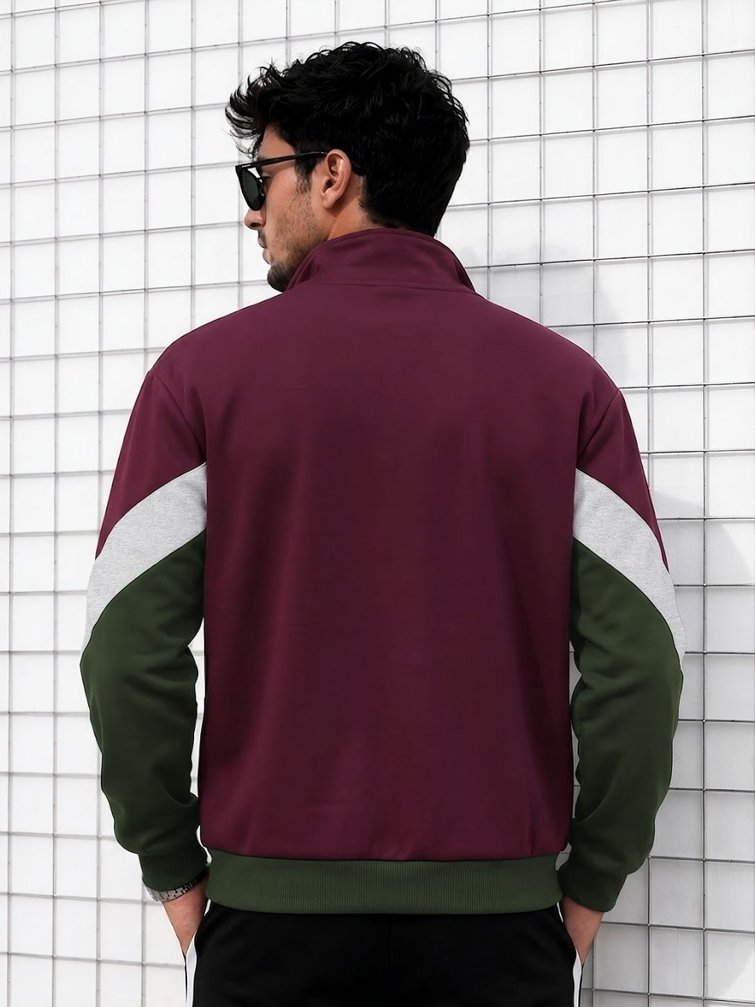 Mens High Neck Multicolor Winter Jacket
