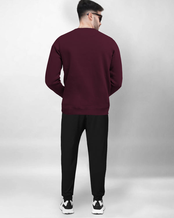 Tracksuit For Men Maroon Sweatshirt & Black Track Pant