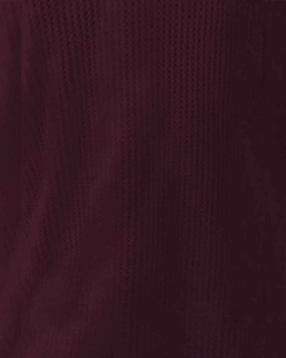 Men Casual Round Neck Plain Maroon Waffle Vest
