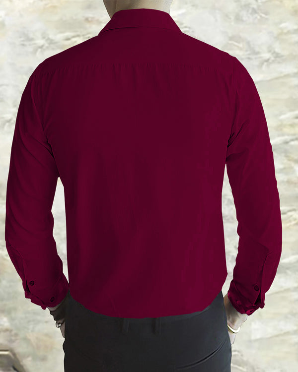 Men Printed Casual Maroon Shirt