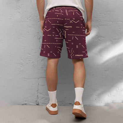 Men Printed Regular Fit Shorts Maroon