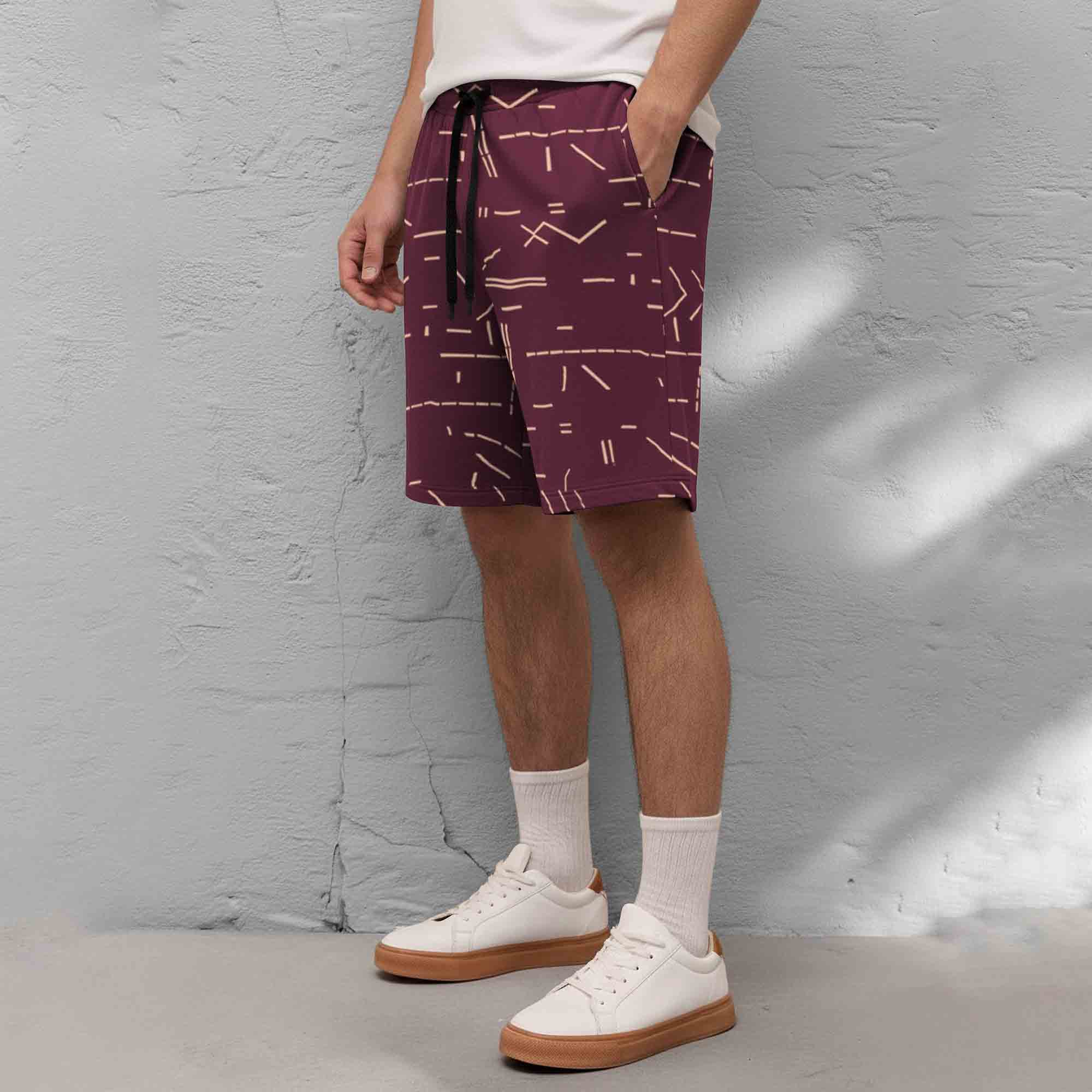 Men Printed Regular Fit Shorts Maroon