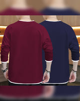 (Pack of 2) Men Full Sleeve T-shirts Combo | 3 COLORS SET