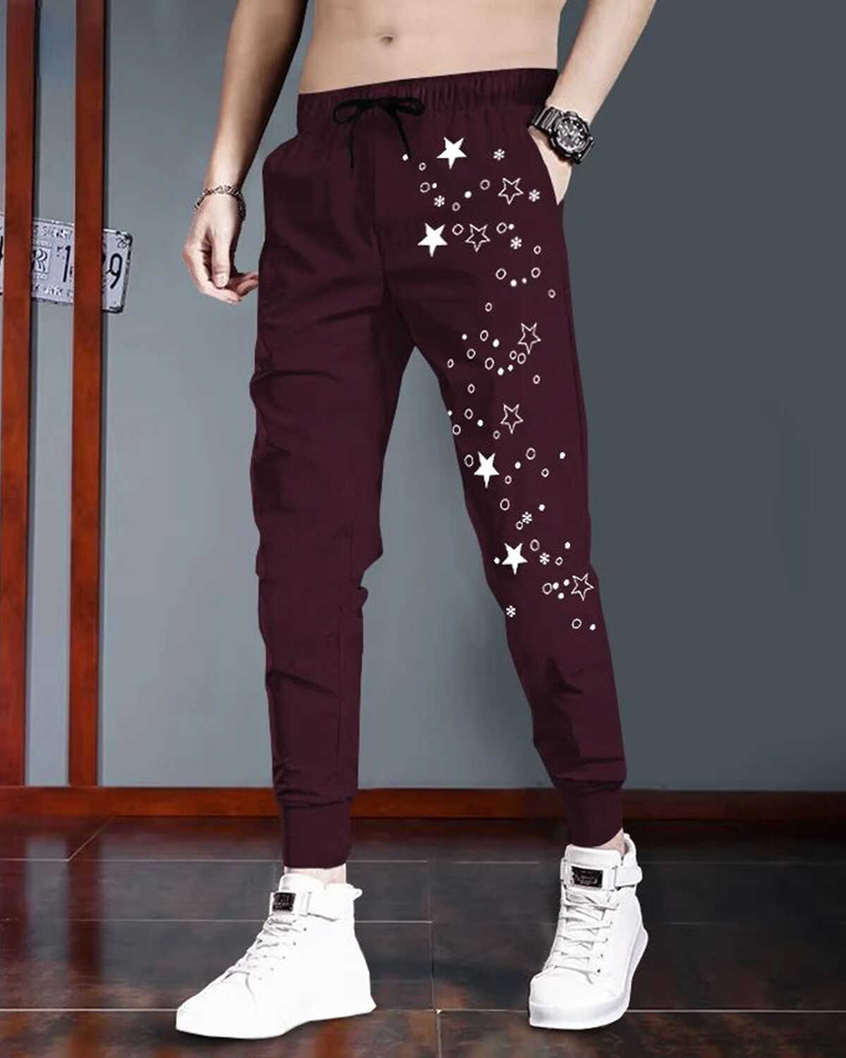 Mens Star Printed Trackpants 6 Color Variants
