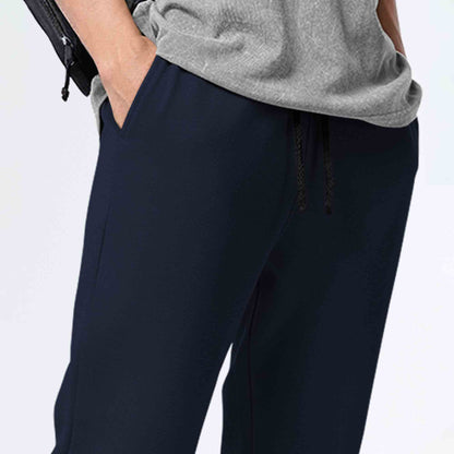 (Pack Of 2) Mens Cotton Blend Solid Navyblue & Black Joggers