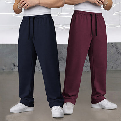 (Pack Of 2) Loose Fit Plain Trackpants Multicolors