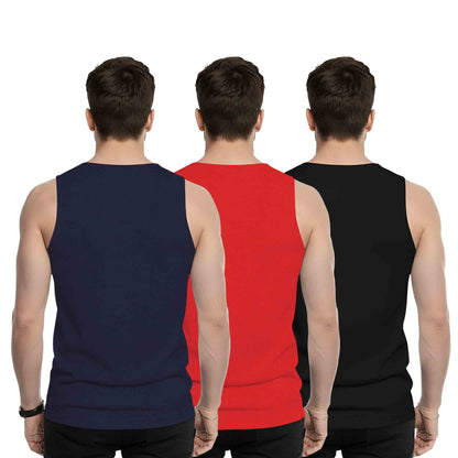 (Pack of 3) Men Abstract Prited Vest
