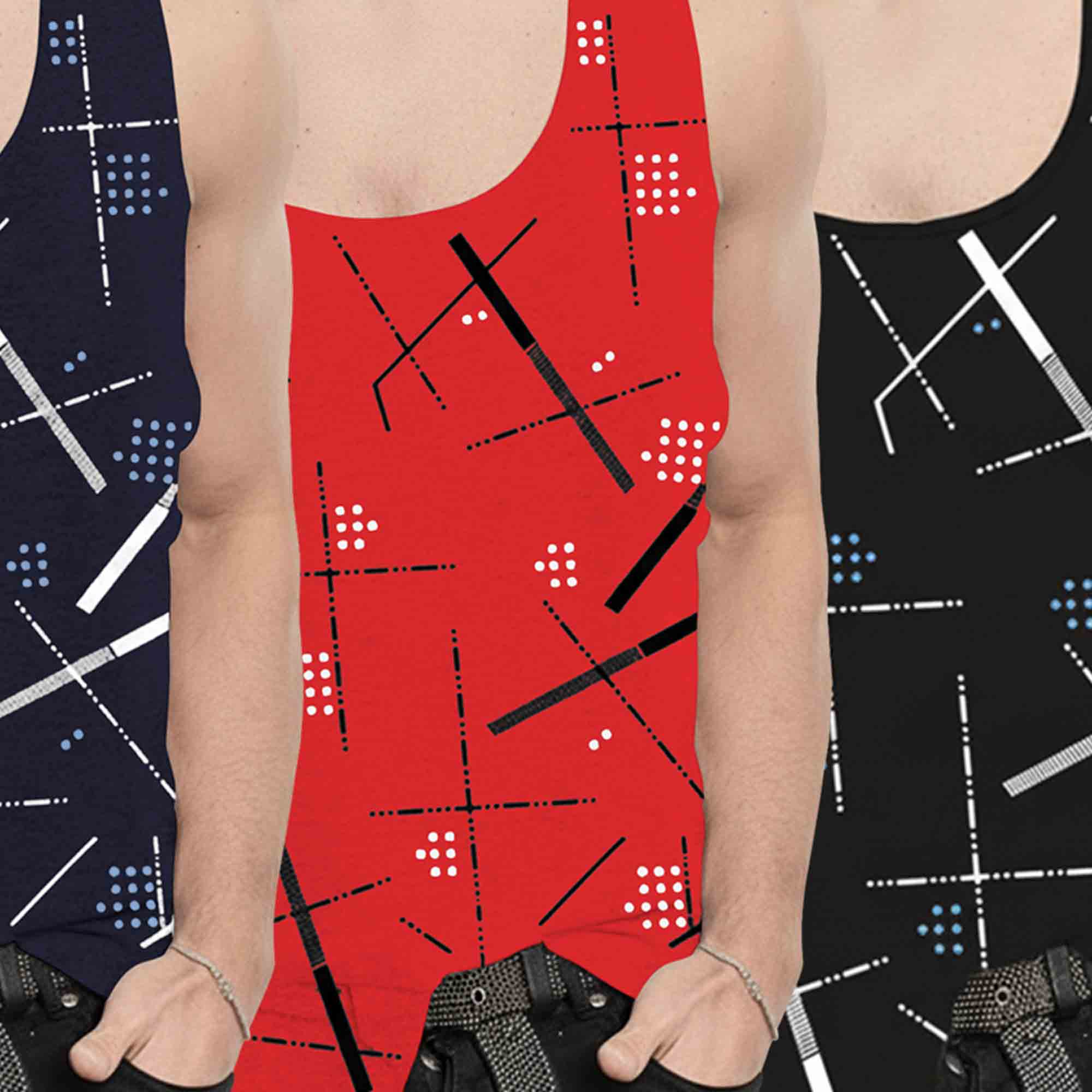 (Pack of 3) Men Abstract Prited Vest