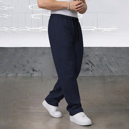TRIPR Men Solid Loose Fit TrackPant Nayblue