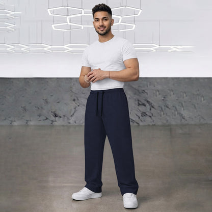 TRIPR Men Solid Loose Fit TrackPant Nayblue