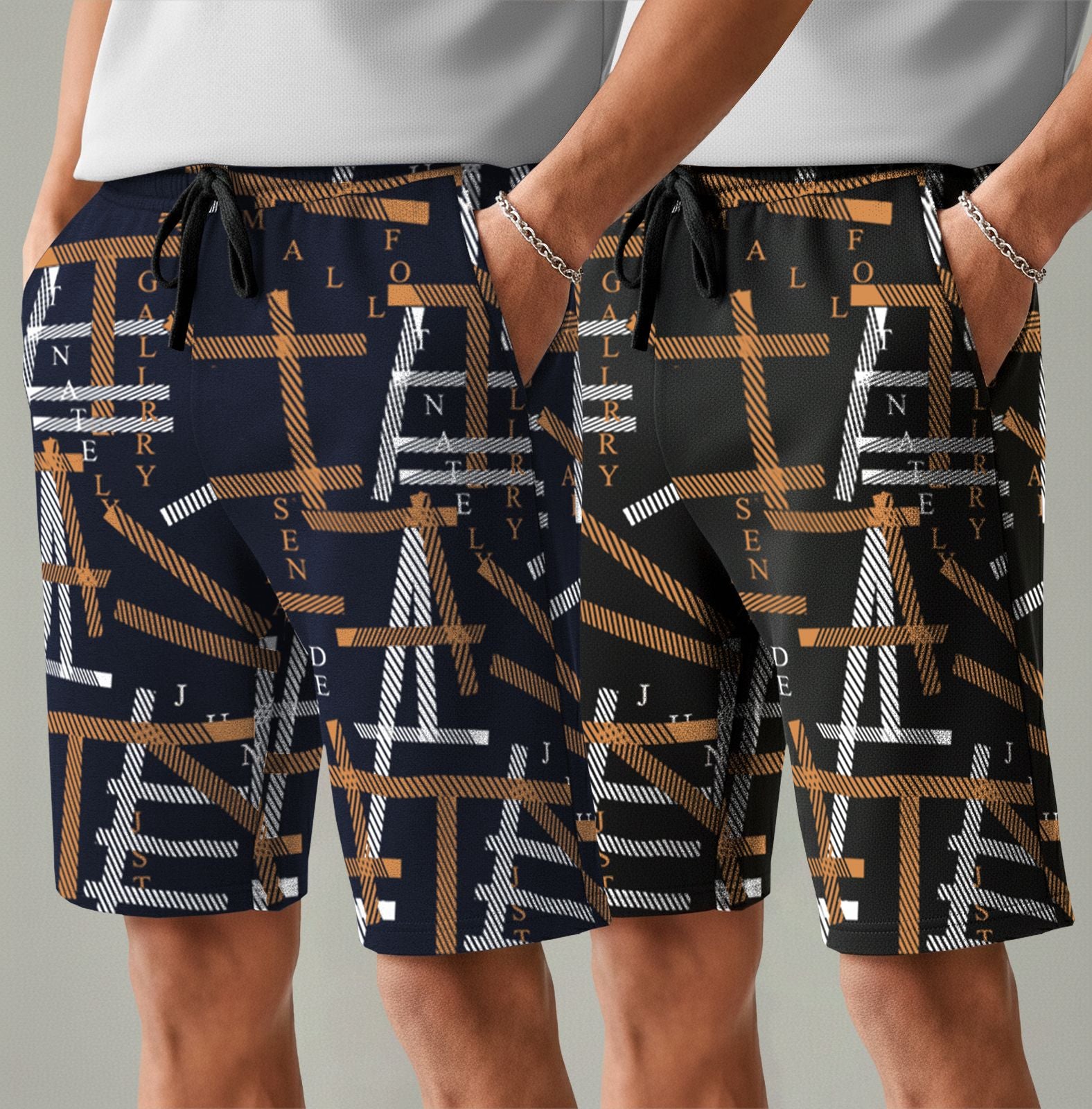 Men (Pack Of 2) Same Printed Design Regular Fit Shorts- 26 Variants