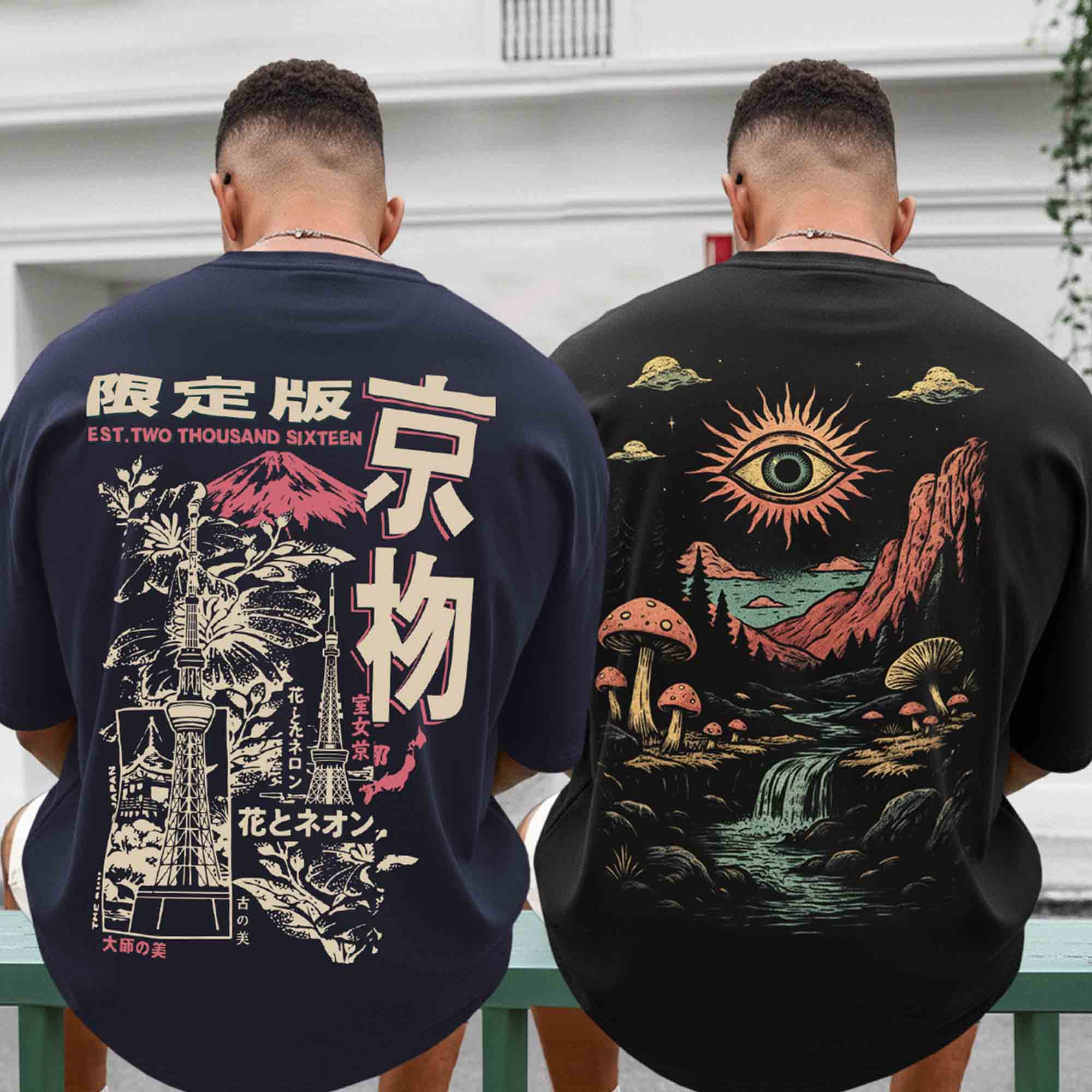 Back Printed Oversized Tshirts Combo Pack of 2 Online – TRIPR