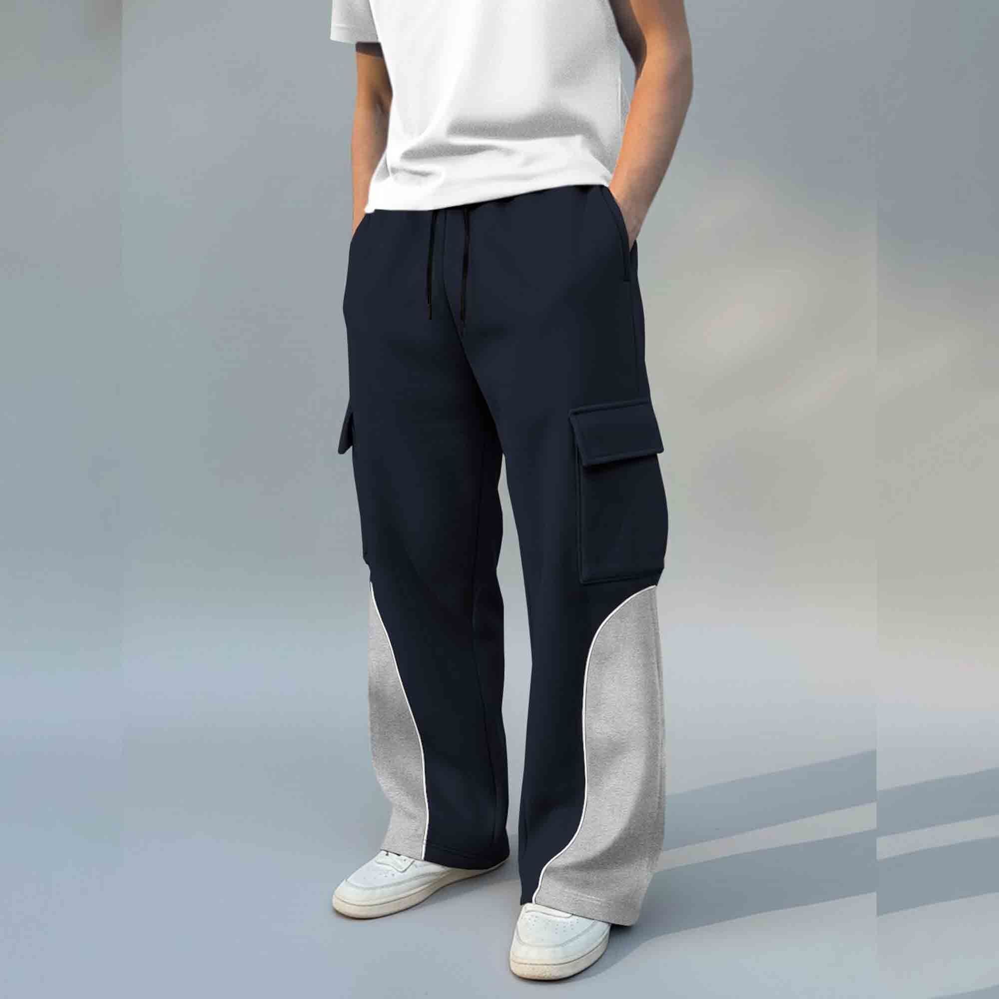 Men 4 Pockets Dual Color And Printed  Baggy Cargo Pants