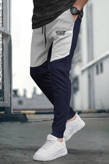 Men Colorblock Cotton Navy / Grey Jogger TrackPant