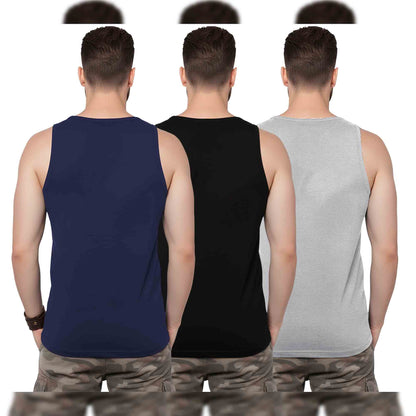 Mens Multicolor Printed Vest  (Pack of 3)