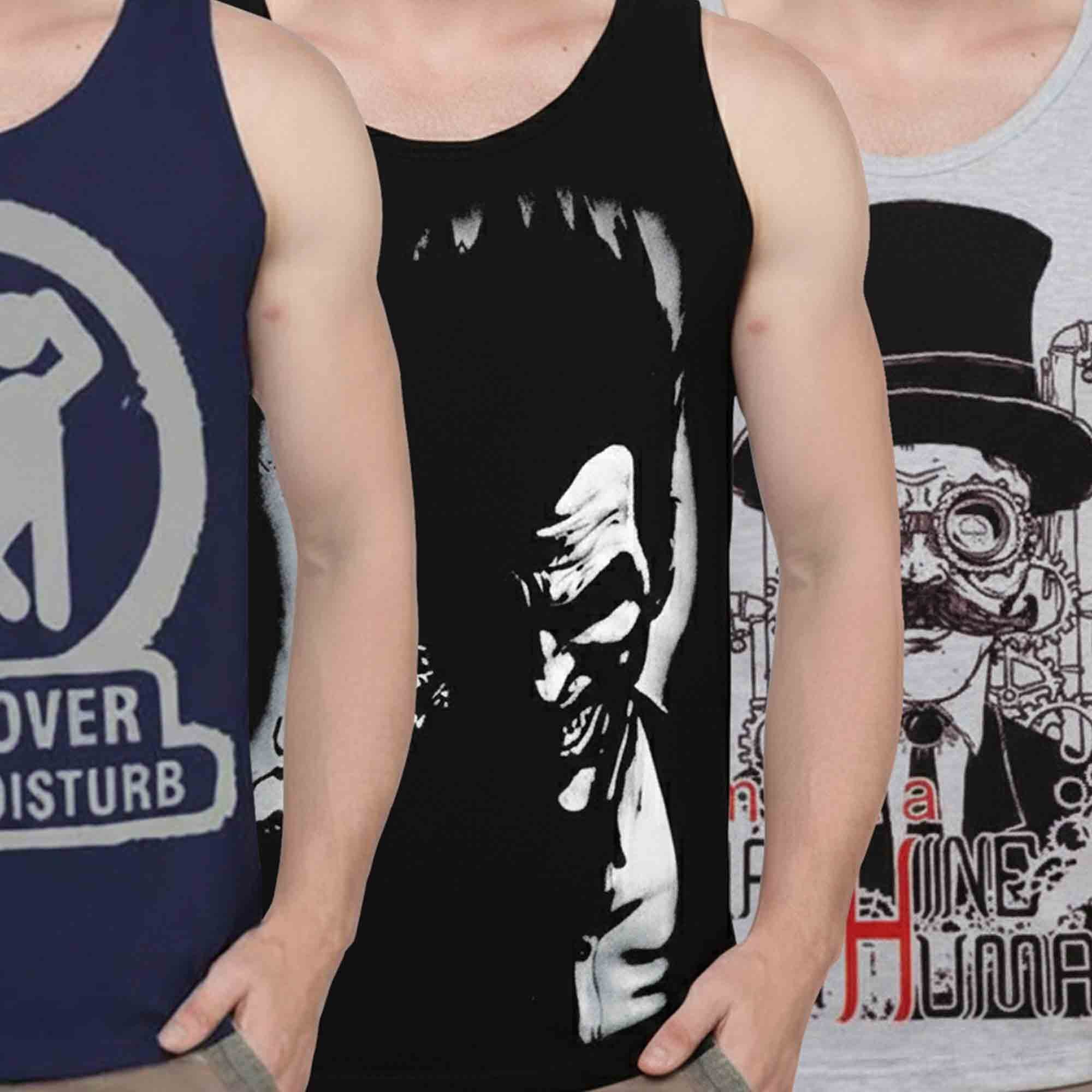 Men Vest  Printed (Pack of 3)