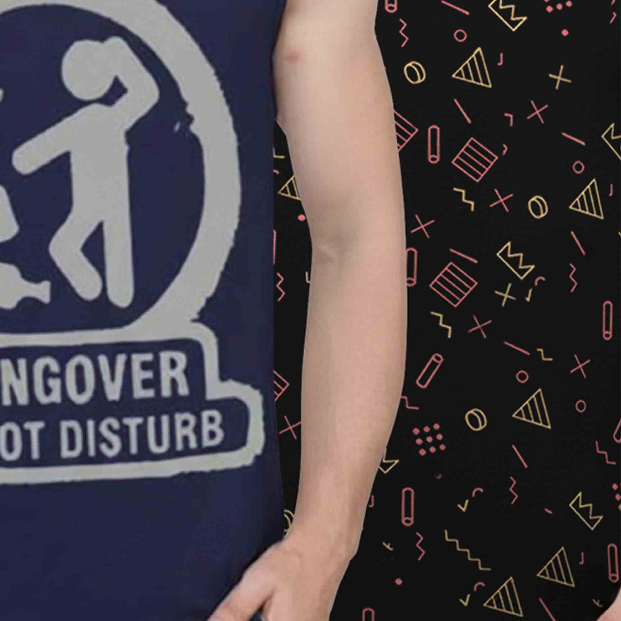 (Pack Of 2) Men Printed Vest Navy & Black