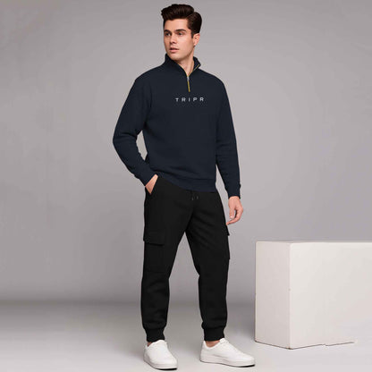 High Neck Sweatshirts and Cargo Joggers Outfit Sets 20 Variants
